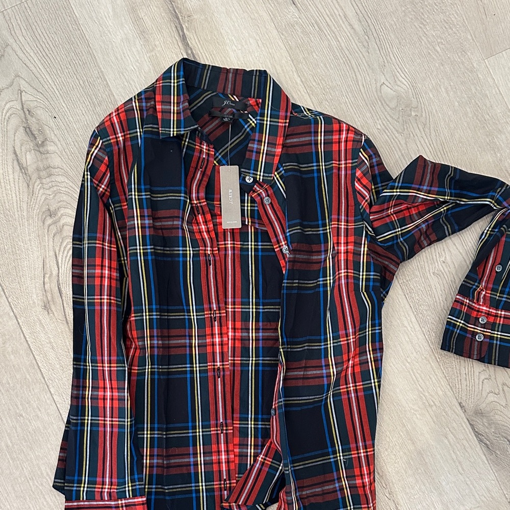 J. Crew Red and Blue Plaid Button Down Shirt